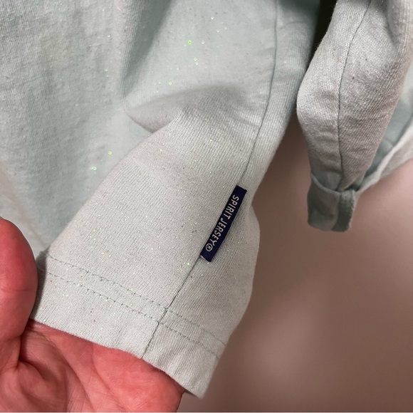 DISNEYLAND Paris Spirt Jersey Frozen Arendal Aqua Glitter Blue Size Medium - Picture 6 of 7